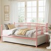 COZONY Twin Daybed with Trundle  Metal Bed Frame with Six-Wheel Pull-Out Roller Heavy-Duty Steel Slats, No Spring Mattress, for Living Room - 4 of 4