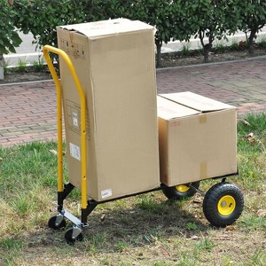 Acekool Convertible Hand Truck Dolly, 2-Wheel Upright or 4-Wheel Cart, 330 lbs Capacity, Swivel Wheels, Heavy Duty for Moving, Warehouse, Yellow - 1 of 4