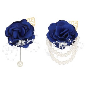 Unique Bargains Beautiful Appearance Versatile Artificial Flowers  Rose Bridesmaid Wrist Flower - 1 of 4