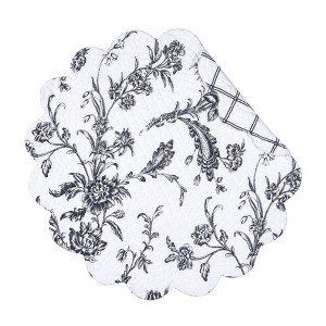 C&F Home Bleighton Black Round Cotton Placemat Machine Washable - 1 of 4
