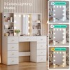 47" Make Up Vanity Desk with Mirror, Lights, Shelves & Charging Station - 3 of 4