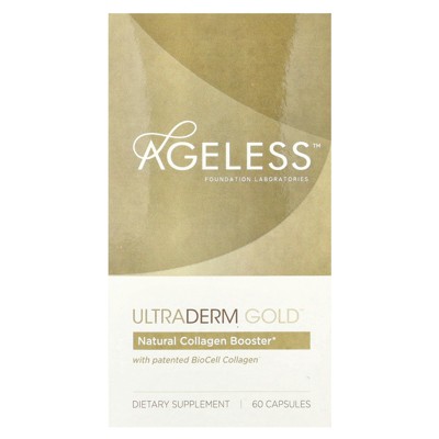 Ageless Foundation Laboratories UltraDerm Gold™, Natural Collagen Booster with Patented BioCell Collagen, 60 Capsules