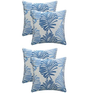 REGALWOVEN 4 Pcs Palm Leaf Pattern Decorative Throw Pillow Covers for Farmhouse Home Sofa Couch Bed - 1 of 4