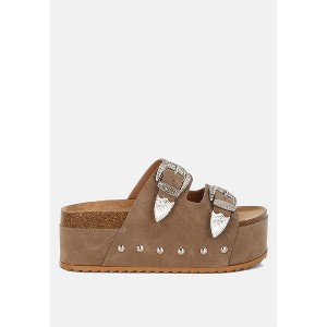 Zaphod Faux Leather Flatform Slip Ons Women - 1 of 4