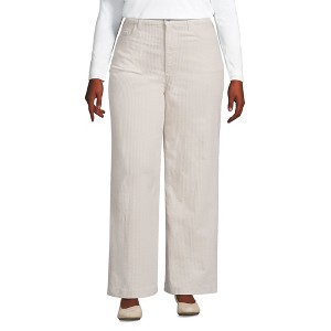 Lands' End Women's High Rise Wide Leg Corduroy Pants - 1 of 4
