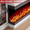 AMERLIFE 3-Sided Glass Fireplace TV Stand with LED Lights ,Fireplace Media Entertainment Center Console Cabinet Table with Glass Door Closed Storage - 4 of 4