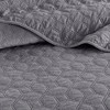 Sapphtopaz King/California King Bedding Comforter Set Elegant Velvet Cotton Geometric Quilting Quilt Set 3 Piece 1 Quilt, 2 Pillow Shams, Gray - 2 of 4