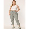 Agnes Orinda Women's Plus Size Drawstring Elastic Waist Cargo Pants with Pockets - 3 of 4