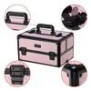 Byootique Large Rolling Makeup Case on Wheels 4in1 Cosmetology Art Deco Bloom Pink - 4 of 4