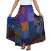 Agan Traders Women's Boho Patch Work Tie Up High Waisted Long Skirt Wrap Cover Up - 2 of 4