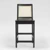 Set of 2 Solid Wood with Rattan Back Counter Height Barstool Black - Saracina Home: Bohemian Style, Rubberwood Legs - 3 of 4