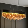 LNC Palicourea 10-Lights 41.5" Mid-Century Modern Luxury Oval Crystal Kitchen Island Lights, Black and Gold - 2 of 4