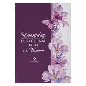 NLT Holy Bible Everyday Devotional Bible for Women New Living Translation, Purple Floral Printed - (Hardcover) - 1 of 1