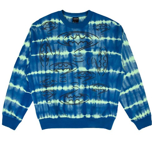 Batman Forever All-over Print Logo Crew Neck Long Sleeve Blue Adult ...