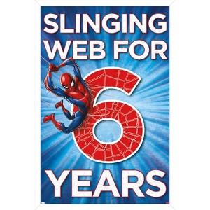 Trends International Marvel Spider-Man - Happy 6th Birthday Framed Wall Poster Prints - 1 of 4