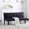 AndMakers 63.2 in. Black Velvet Twin Size Sofa Bed - 4 of 4