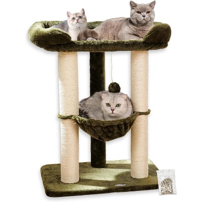 Pets 28" Cat Tree Tower for Indoor Cats, Tall Cat Scratching Post with Large Bed for Maine Coon Big Cats, Sisal Cat Scratcher