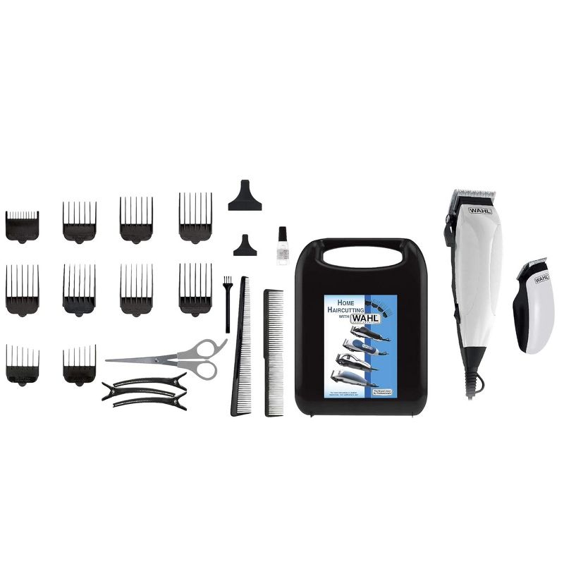Wahl Homecut Pro Complete 23 Piece Hair Clipper and Trimmer Haircutting Kit with Carry Case in White, 3 of 4