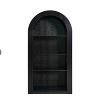 Vynxaria 78.74" Tall Mid-Century Arched Bookcase: 4-Tier Open Storage Shelf for Living Room/Bedroom, Black - 3 of 4