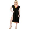 LA LEELA Women's Summer Holiday Beachwear Swim Suit Loose Bathing Suit Swim Beach Cover-up Dress Robe X-Large-XX-Large Black, Solid - image 2 of 4