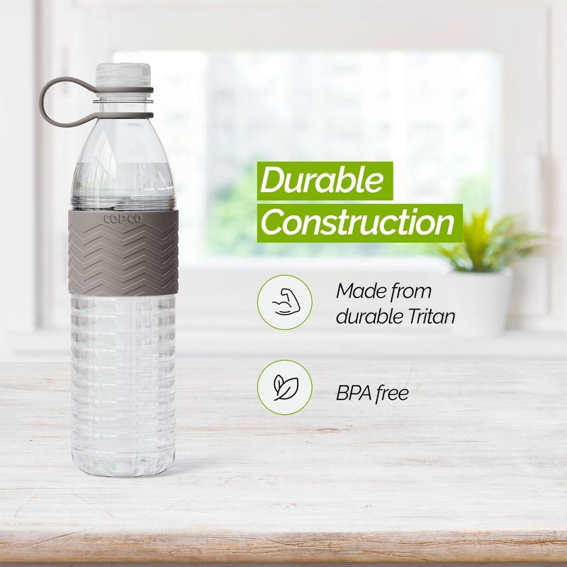 Copco Hydra Sports Water Bottle 20 Ounce Non Slip Sleeve BPA Free Tritan Plastic Reusable, 5 of 8