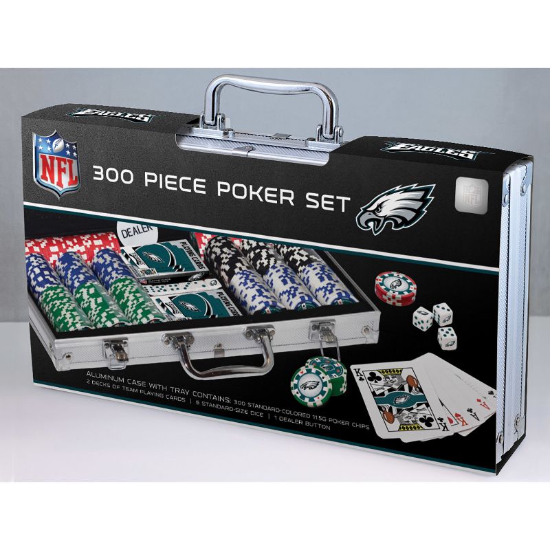 MasterPieces 300 Piece Poker Chip Set - NFL Philadelphia Eagles, 2 of 9