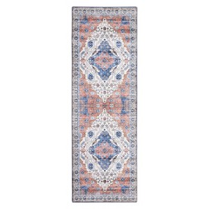Area Rugs for Living Room - Machine Washable Vintage Carpet, Non-Slip Low Pile Throw Rugs, Rubber Backing, for Bedroom, Dining Room, Kitchen - 1 of 4