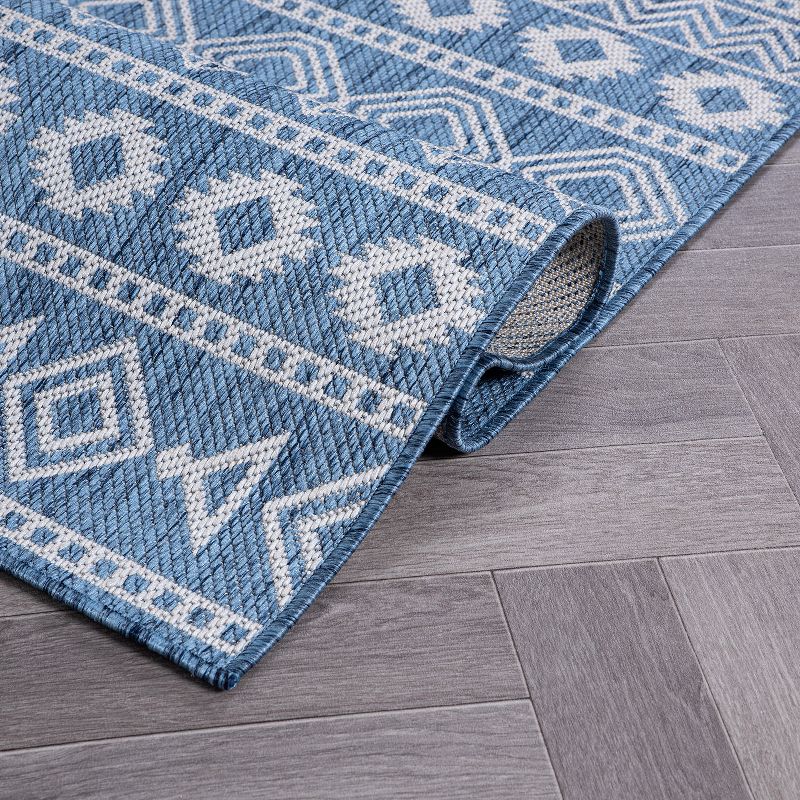World Rug Gallery Geometric Boho Textured Flat Weave Indoor/Outdoor Area Rug, 6 of 18