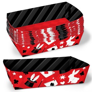 Big Dot of Happiness Magic Show Party Paper Food Trays, Disposable Double-Sided Paper Food Holders for Nachos, Hot Dogs, French Fries - 12 Ct - 1 of 4