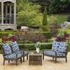 ARDEN Outdoor Deep Seat Cushion Set, 22 in x 24 in, Weather-Proof, Rain-Proof, Fade Resistant Patio Cushion Blue Garden Floral - 3 of 4