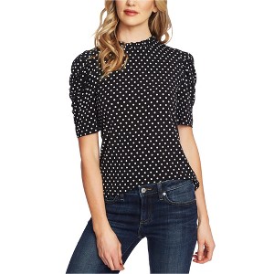 CeCe Womens Polka Dot Ruched Knit Blouse - 1 of 1