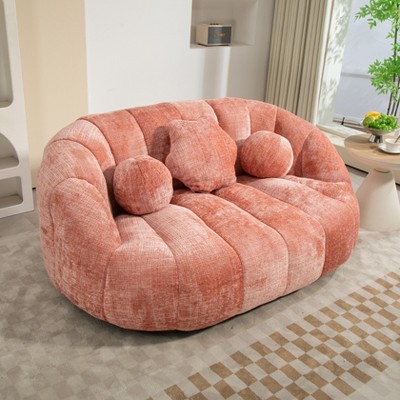 CENGHU Bean Bag Chair, Chenille Loveseat Sofa Couch with Three Pillows, Lazy Sofa Chair, Big Bean Bag Chairs for Adults and Kids
