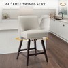 Arceso Bar Stools Set of 2, 26 Inch Swivel Counter Stools with Back, Faux Leather Upholstered Barstools, Solid Wood Legs with Footrest,  for Kitchen - 2 of 4