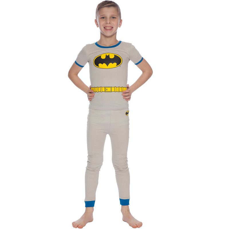 DC Comics Boys Superman Superhero Cotton Costume Pajama Set, 3 of 5