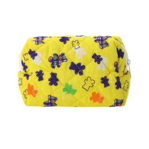 Unique Bargains Quilted Square Flowers Makeup Bag 1 Pc - 1 of 4