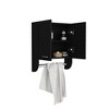 Alilang 5.10 Inch Black Wall-Mounted Bathroom Cabinet with Towel Bar and Dual Doors - Black - 4 of 4