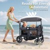 Kinder King 2-Seat Wagon Stroller, All-Terrain Foldable Stroller Wagon for Toddlers with Canopy, Snack Tray & Push/Pull Bar - 4 of 4