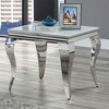 23.5" Metal Contemporary End Table with Glass Top, Stainless Steel Frame and Cabriole-Style Legs for Living Room - 4 of 4