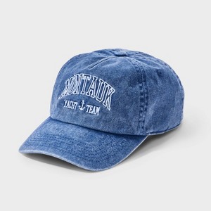 Girls' Montauk Embroidered Baseball Hat - Blue: Grayson Threads Kids, Adjustable Cotton Snapback - 1 of 3