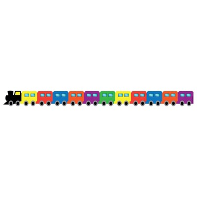 Hygloss Train Die-Cut Border, 12 Strips/36 Feet (Pack of 6)