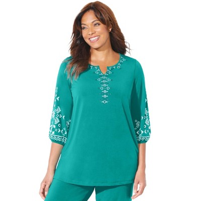 Catherines Women's Plus Size Anywear Kurta Top