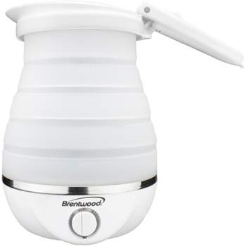 Brentwood .85-Quart Dual-Voltage Collapsible Travel Kettle (White)