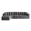 131.1" Chenille L-Shaped Modular Curved Sectional Sofa with Left Chaise, 10 Pillows - 3 of 4