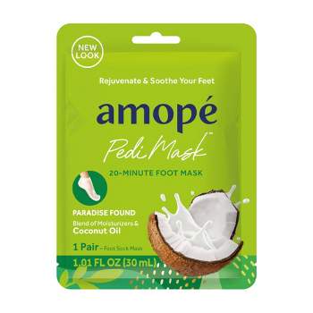 Amopé PediMask 20-Minute Foot Mask - Paradise Found with Coconut Oil - 1 pair