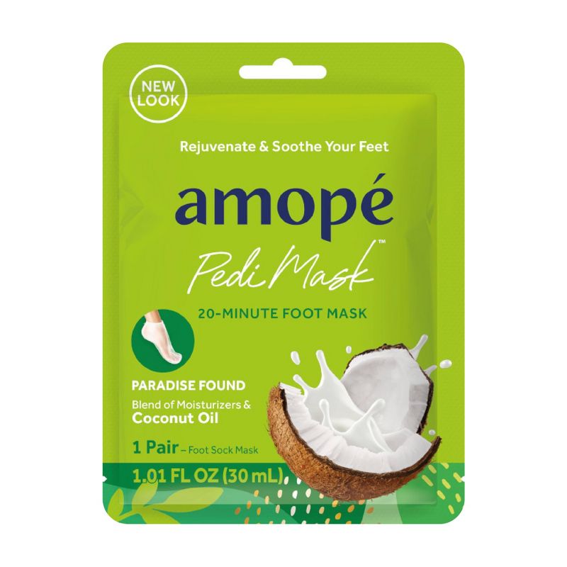 Amop&#233; PediMask 20-Minute Foot Mask - Paradise Found with Coconut Oil - 1 pair, 1 of 14