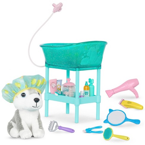 Toy pet store grooming set