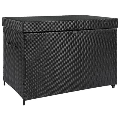 AZL1 Life Concept Utility Storage Bins Weather-Resistant Outdoor Storage Box for Pool Storage and Garden Tools, Black, 51.2"*31.7"*37.8"
