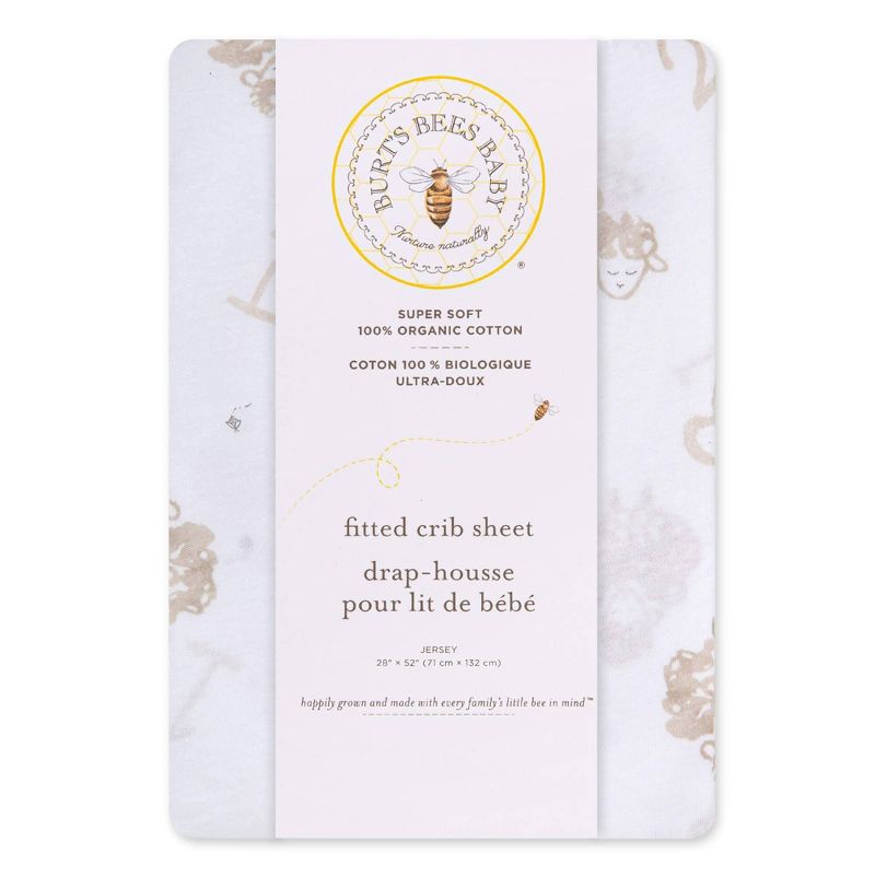 Burt&#39;s Bees Baby&#174; Organic Jersey Fitted Crib Sheet - Counting Sheep, 3 of 5