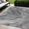 Gray Silver And Charcoal Abstract Washable Indoor Outdoor Area Rug - 2 of 4