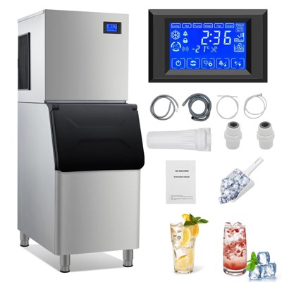 Commercial Ice Maker Machine 350LBS/24H, 22'' Wide Ice Machine w 310LBS Large Storage Bin, Industrial Ice Machine w LCD Control Panel